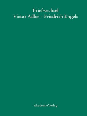 cover image of Victor Adler / Friedrich Engels, Briefwechsel